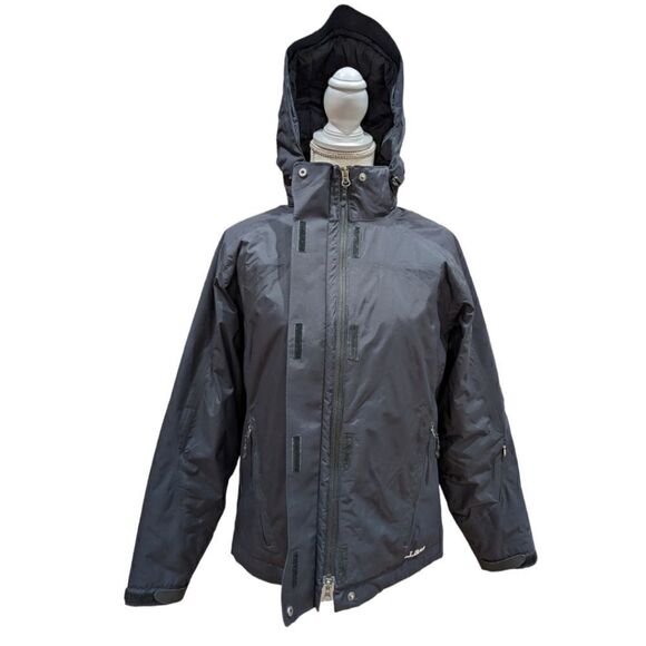 L.L. Bean Women's Black Insulated Primaloft Shell Jacket Zip up Hoody Size S - Picture 3 of 13